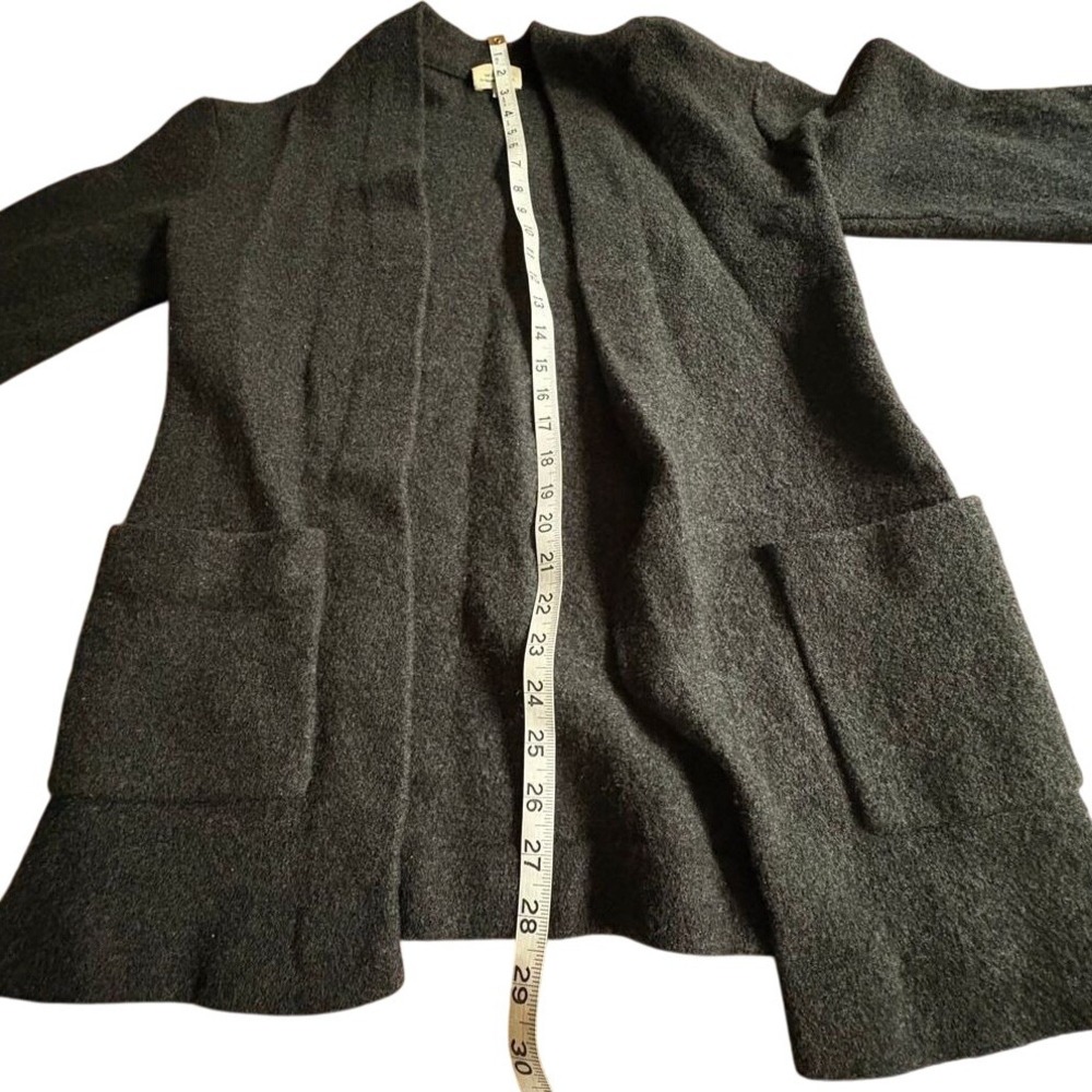 ARITZIA WILFRED Extra Fine Merino Wool Charcoal Gray Cardigan w/Pockets XS-M EUC - Picture 8 of 14